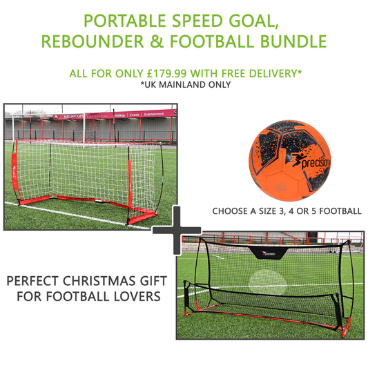 Portable garden goal, dual rebounder & football gift set