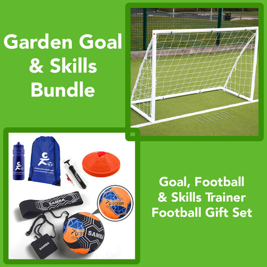 Garden Goal & Football Skills Trainer Gift Set Bundle