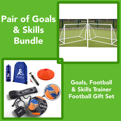 Pair of Garden Goals & Football Skills Trainer Gift Set Bundle