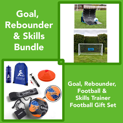 Football Goal, Rebounder and Skills Trainer Gift Set Bundle