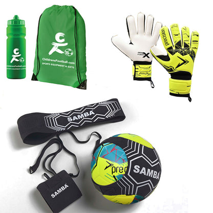 ChildrensFootball.com Goalkeeper Gloves, Skills Trainer & Football Gift Set