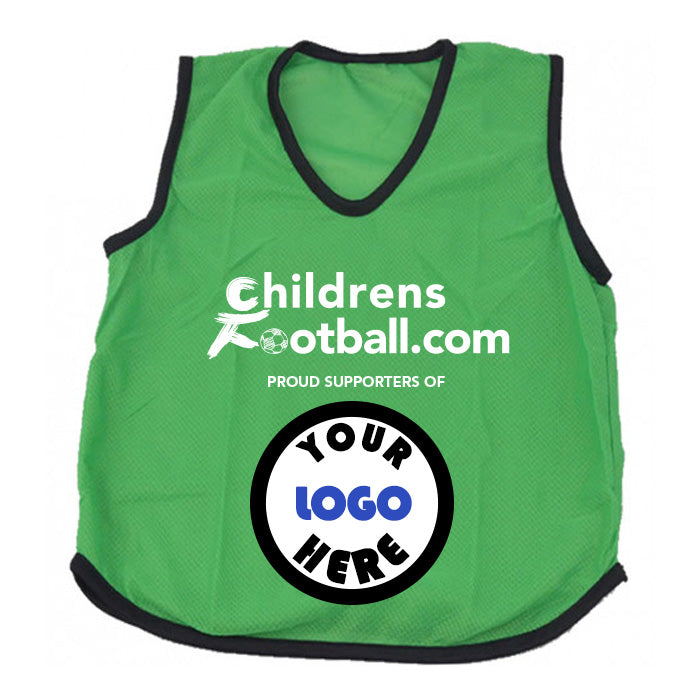 Packs of 10 Personalised Football Training Bibs with your logo - green