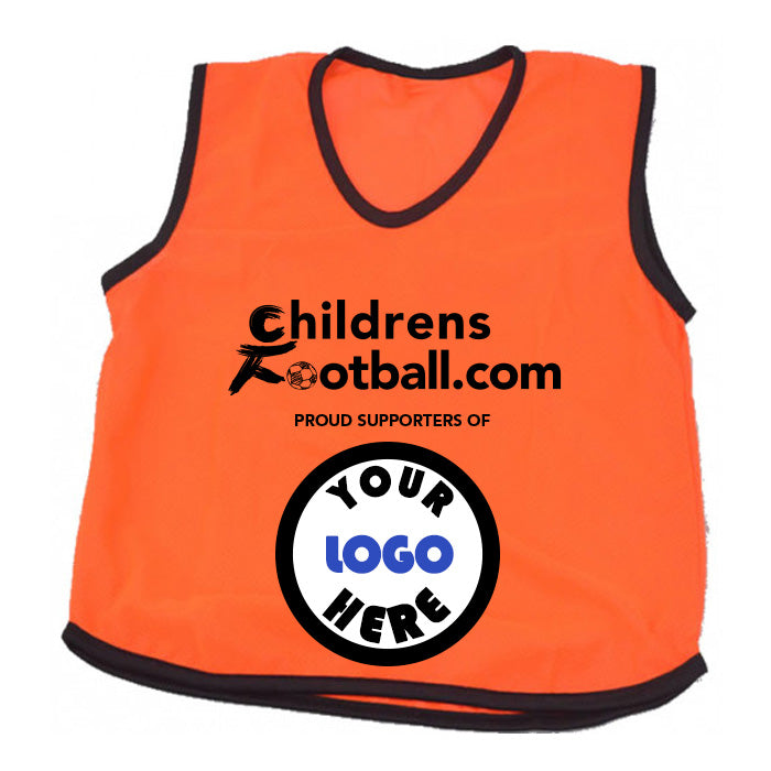 Packs of 10 Personalised Football Training Bibs with your logo - orange