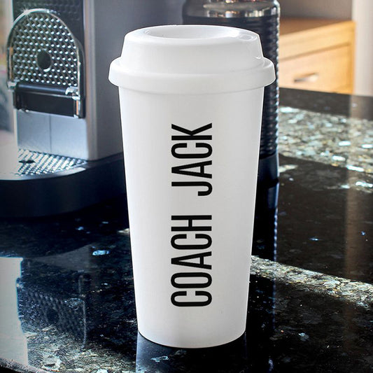 Personalised Name Insulated Reusable Eco Travel Cup