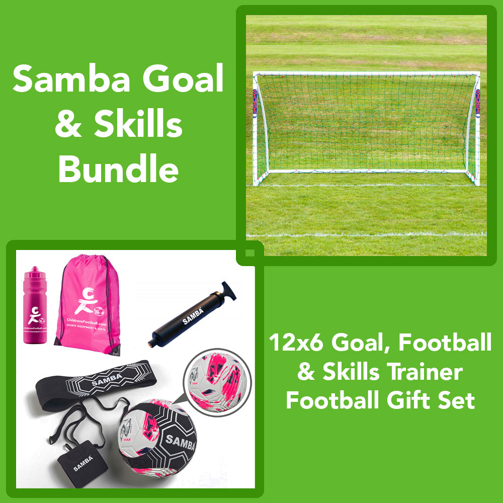 Samba 12x6 Goal, Football & Skills Trainer Gift Bundle
