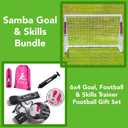 Samba 6x4 Goal, Football & Skills Trainer Gift Bundle