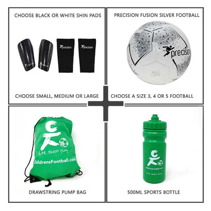 ChildrensFootball.com Shin Pads & Football Gift Set - black