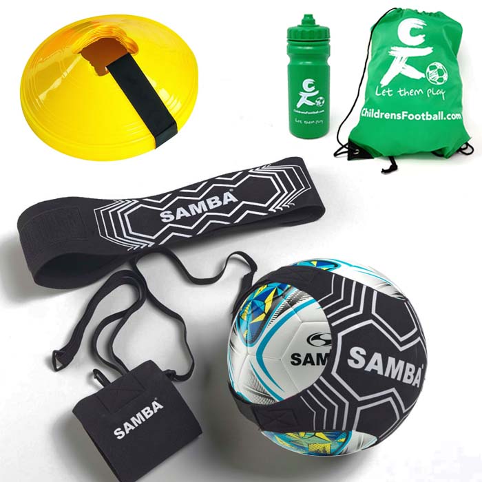 ChildrensFootball.com Skills Trainer, Cones & Football Gift Set Blue