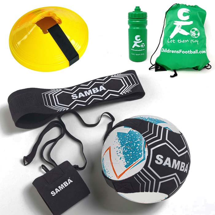 ChildrensFootball.com Skills Trainer, Cones & Football Gift Set Blue