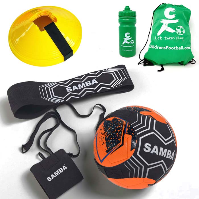 ChildrensFootball.com Skills Trainer, Cones & Football Gift Set Orange