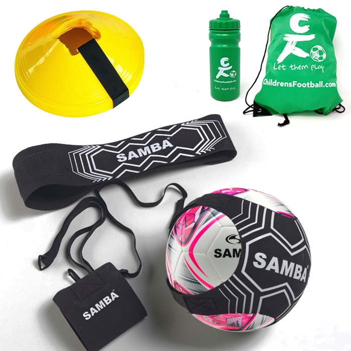 ChildrensFootball.com Skills Trainer, Cones & Football Gift Set Pink