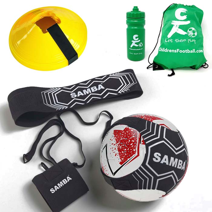 ChildrensFootball.com Skills Trainer, Cones & Football Gift Set Red