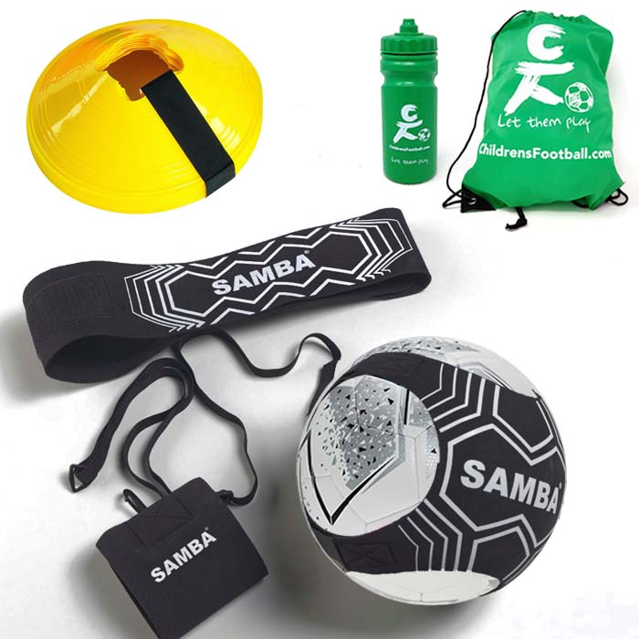 ChildrensFootball.com Skills Trainer, Cones & Football Gift Set Silver