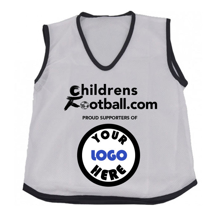 Packs of 10 Personalised Football Training Bibs with your logo - white