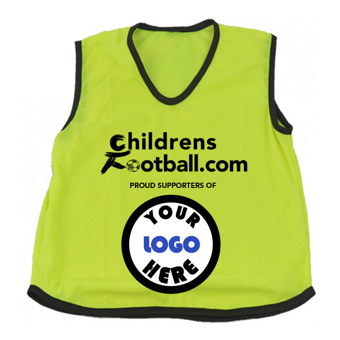 Packs of 10 Personalised Football Training Bibs with your logo - yellow