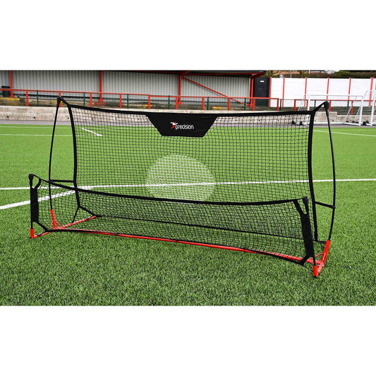 The Precision Dual Football Rebounder delivers quick training drills, repetition, improves skills and techniques. Using a double sided, two size net system